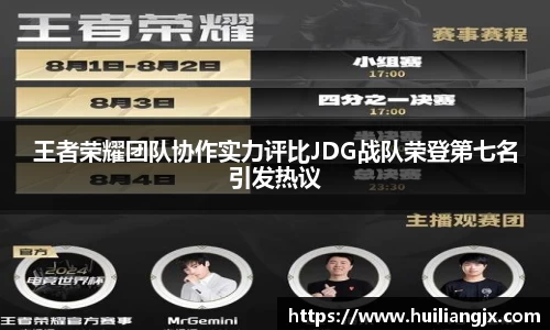 王者荣耀团队协作实力评比JDG战队荣登第七名引发热议
